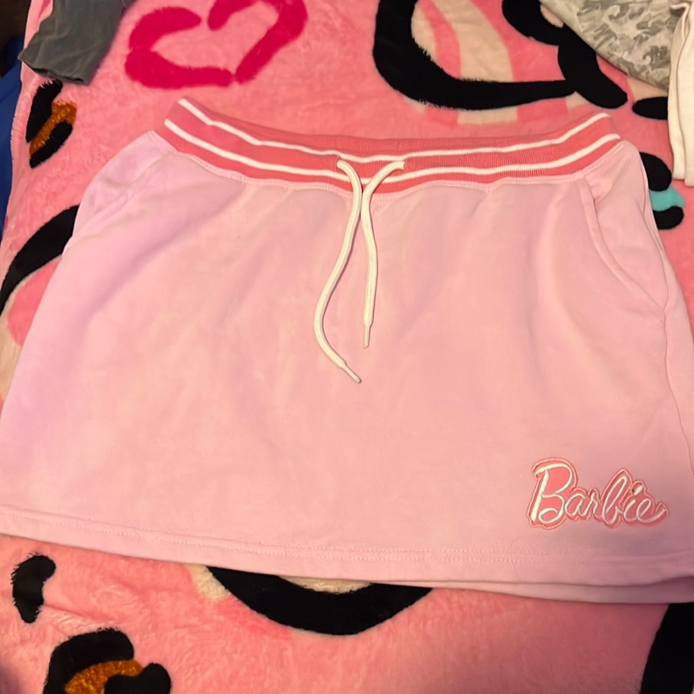 y2k pink Barbie mini skirt with pockets